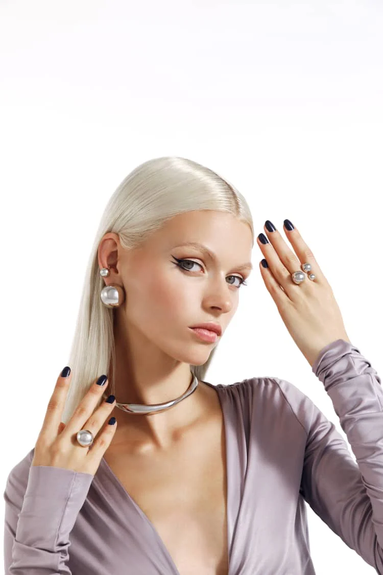Silver Ring with Three Balls - Image 5